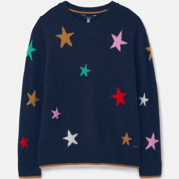 Joules Sweaters - Joules Navy Star Chantelle Intarsia Crewneck Sweater